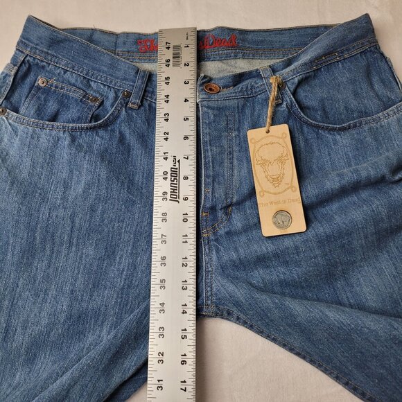 The West Is Dead Selvedge Men's Button Fly Straight Leg Blue Denim Jeans Size 38 - Picture 5 of 13